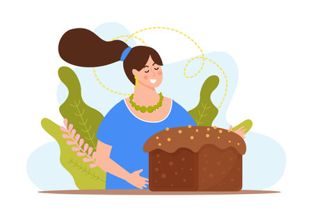 Baking bread concept with assortment symbols flat vector illustrationのイラスト素材