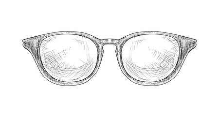 Hand drawn hipster glasses vector illustrationのイラスト素材