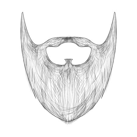 Hand drawn hipster beard and moustache element vector illustrationのイラスト素材