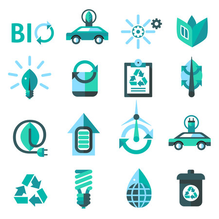 Ecology and recycling global environment conservation icons set isolated vector illustrationのイラスト素材