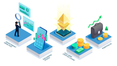 Business investment isometric concept with financial management symbols vector illustrationのイラスト素材