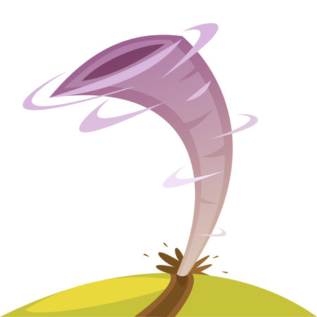 Color cartoon illustration depicting tornado with white background vector illustrationのイラスト素材