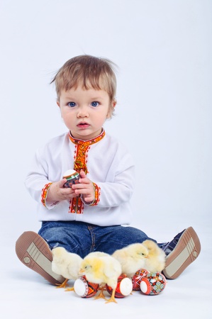 Boy Meets Chickの写真素材