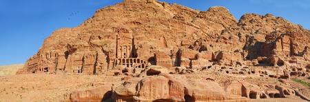Caves in lost city of world wonder Petra, Jordanの写真素材