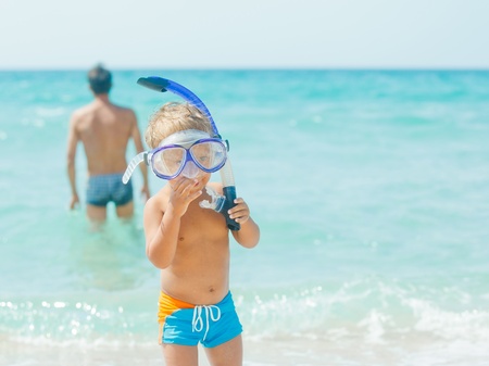Father And Son At Beachの写真素材