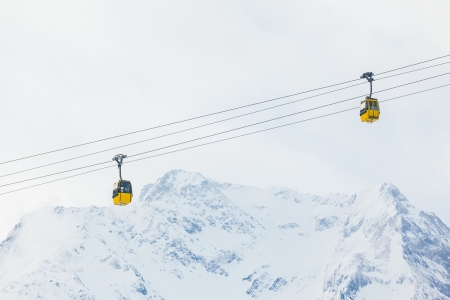 Ski lift chairsの写真素材