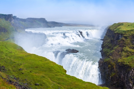 Gulfoss waterfall Icelandの写真素材