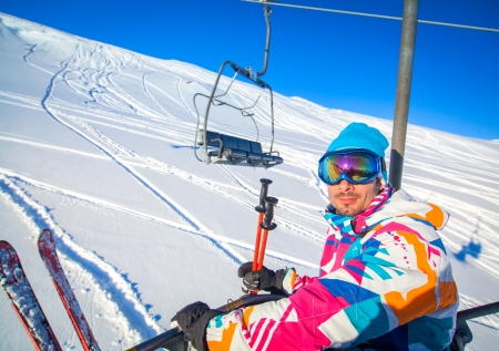 Skier on a ski-lift