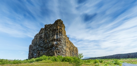 Asbyrgi area of Jokulsargljufur National Park of Iceland  Panoramaの写真素材