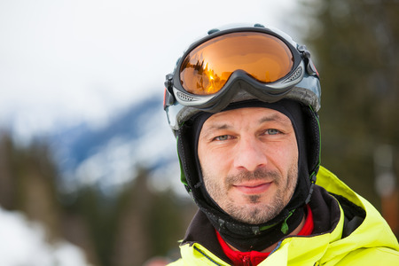 Portrait of male skierの写真素材