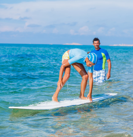 Girl with surfの写真素材