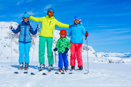 Family enjoying winter vacationsの写真素材