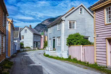 Typical Norwegian fishing village, Leirdalsyri, Norwayの写真素材