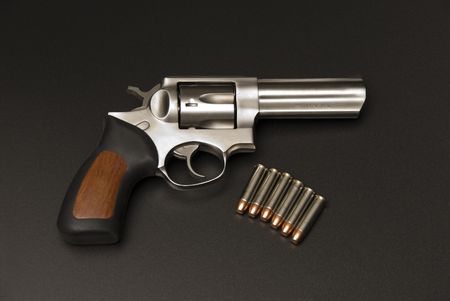 Stainless Steel .375 Magnum revolver.の写真素材