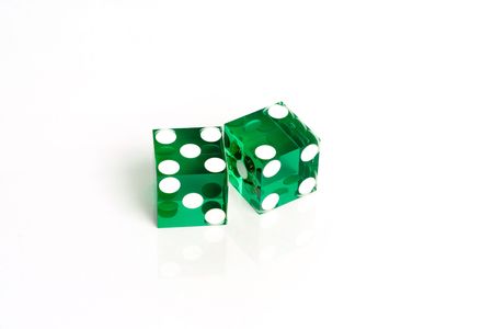 Green Casino dice showing seven