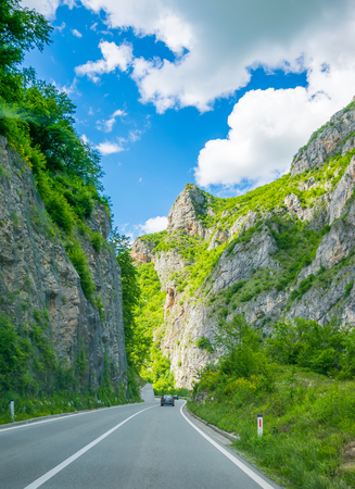 MONTENEGRO - MAY 29 2017: tourists travel by car along the roads of Montenegro.のeditorial素材