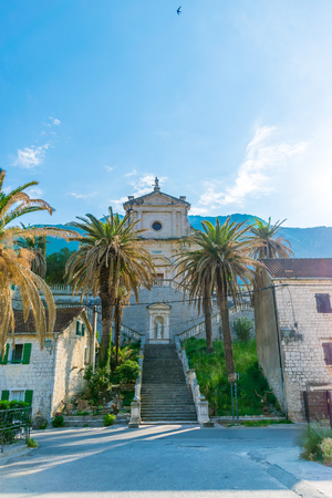 Medieval Church of the Birth of the Virgin in Prcanj. Montenegro.の写真素材
