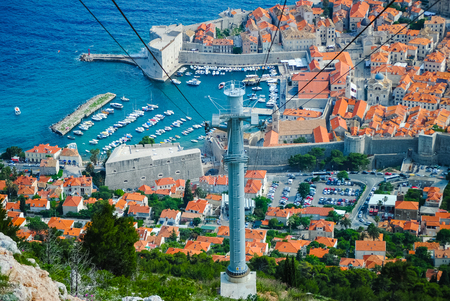 On the coast is an ancient fortress to protect the cityの写真素材