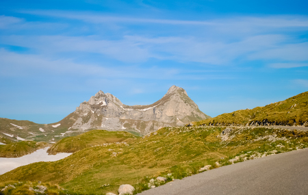 Scenic road in the mountains of Montenegroの写真素材
