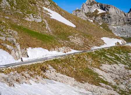Scenic road in the mountains of Montenegroの写真素材