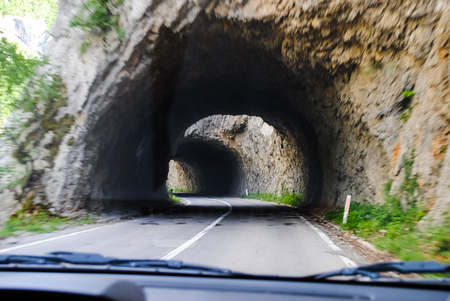 Journey through numerous tunnels north of the countryの写真素材