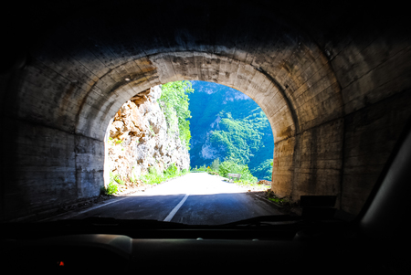 Journey through numerous tunnels north of the countryの写真素材