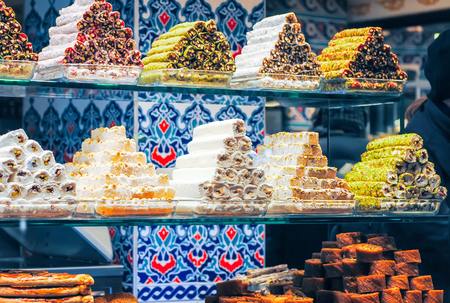 Traders on the Istanbul market selling a variety of goods.の写真素材