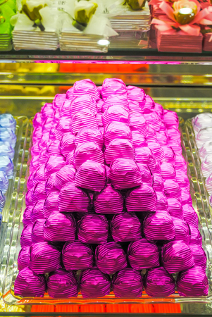 The markets of Istanbul sell beautiful sweets.の写真素材