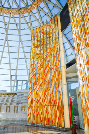 BELARUS, MINSK - APRIL 09/2015: Belarusian State Museum of the Great Patriotic War, invited the visitors after restoration of many exhibits.のeditorial素材