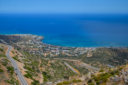 winding road in the mountains of the island of Creteの写真素材