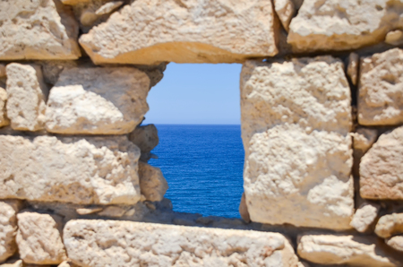 loop-hole with sea viewの写真素材
