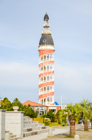 GEORGIA, BATUMI - NOVEMBER 21/2014: on the Black Sea coast of modern buildings opened to the public.のeditorial素材