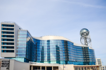 GEORGIA, BATUMI - NOVEMBER 21/2014: on the Black Sea coast of modern buildings opened to the public.