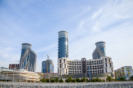 GEORGIA, BATUMI - NOVEMBER 21/2014: on the Black Sea coast of modern buildings opened to the public.のeditorial素材