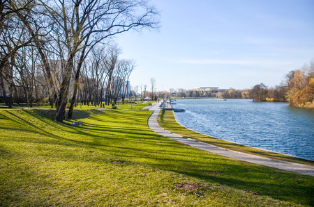 Winding alley in the park of victory. Minsk.の写真素材