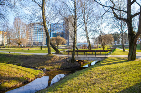 Winding alley in the park of victory. Minsk.の写真素材
