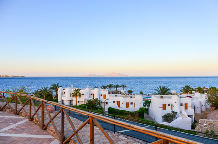 Beautiful evening at the hotel Arabic Egypt. Sharm el-Sheikhの写真素材