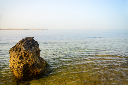 Rocks on the shore of the Red Sea. Egypt, Sharm El Sheikh.の写真素材