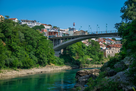 In the city of Mostar there is a modern bridge for cars.