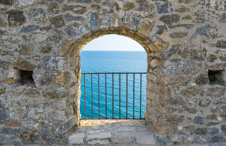 Picturesque views of the Adriatic sea from a height of serf window.の写真素材
