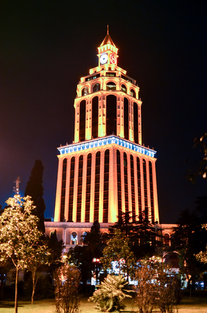 GEORGIA, BATUMI - NOVEMBER 21/2014: on the Black Sea coast of modern buildings opened to the public.のeditorial素材