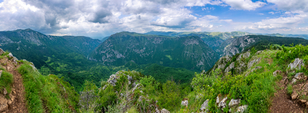The picturesque panorama of the canyon of the river Tara in Montenegro.の写真素材