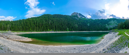The magnificent Black Lake is located in the National Park Durmitor in the north of Montenegro.の写真素材