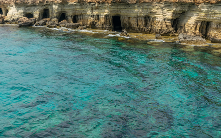 Magnificent sea caves are located on the east coast, near the city of Ayia Napa.の写真素材