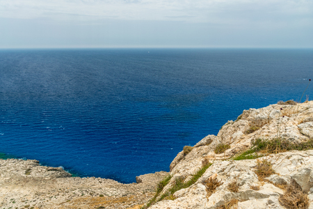 Picturesque views of the Mediterranean coast from the top of the mountain.の写真素材