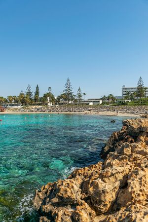 One of the most popular beaches in Cyprus is Nissi Beach, as well as its surroundings.の写真素材