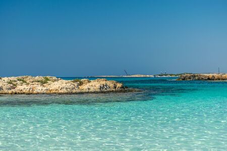 One of the most poplar beaches on the island of Cyprus is Nissi Beach.の写真素材