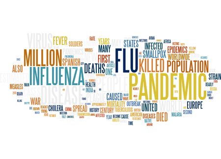 Flu Pandemic H1N1 word cloudの写真素材