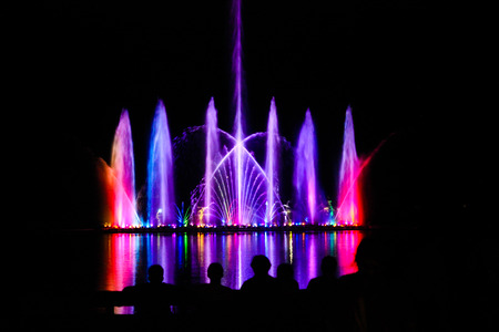 Fountain Show at Chiang Mai Night Safariの写真素材