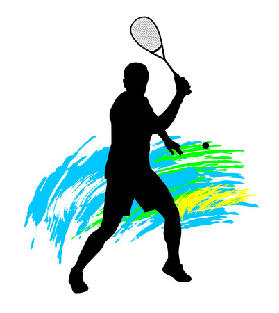 Illustration -  Squash player silhouette のイラスト素材